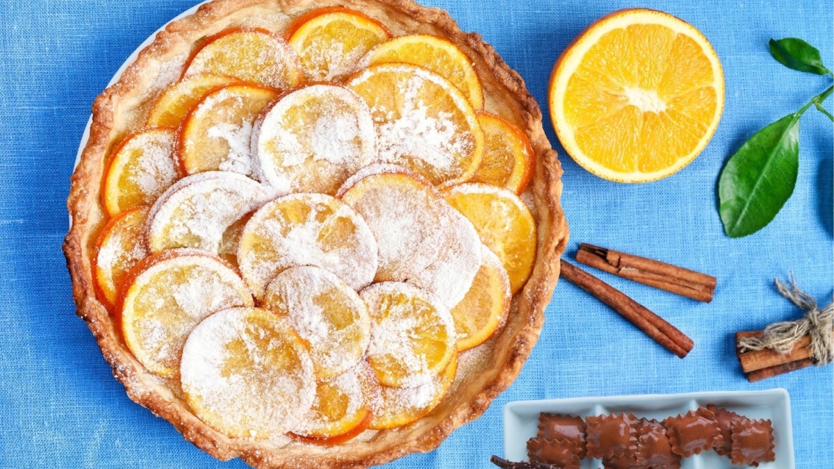 Tarte orange ravioles chocolat