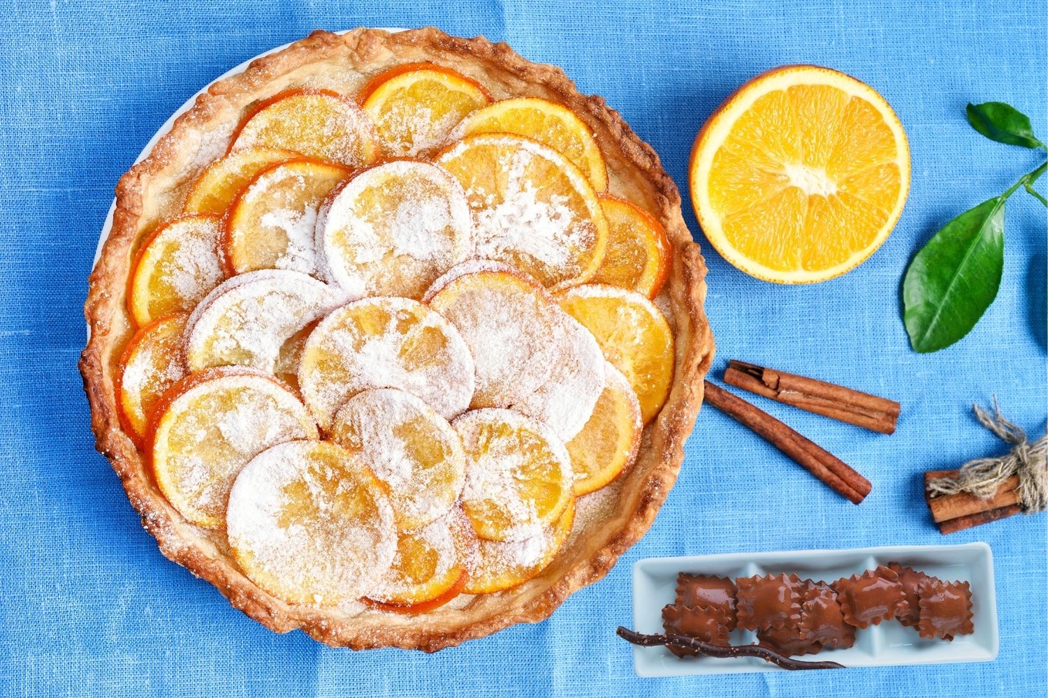 Tarte orange ravioles chocolat